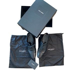 Authentic YSL Black Leather Oxford Lace Up Shoes